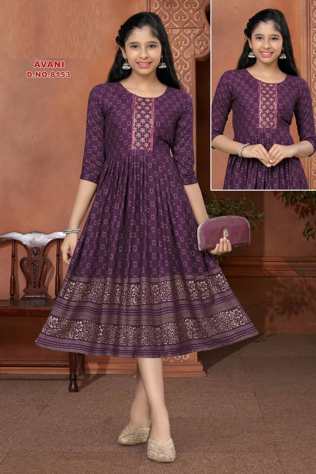 Avani 8153 Printed Kurti Girls Wear Catalog